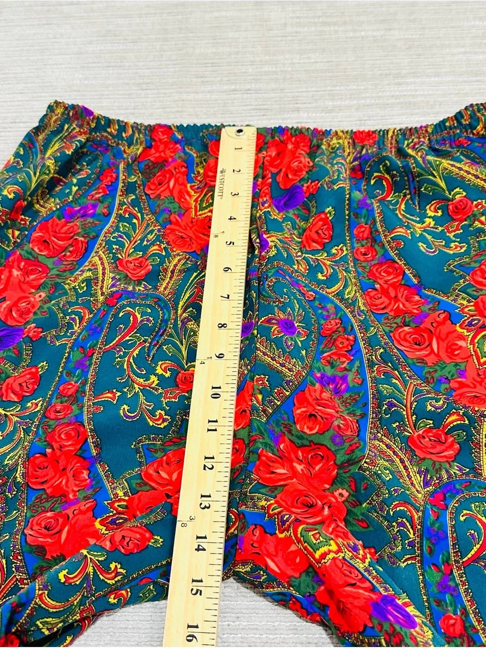 VTG 90s Victorias Secret Gold Label‎ Floral Silky Poly Lounge PJ Pants S/M